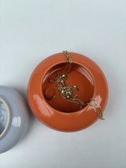 We Are Studio Studio Bijou Jar Blau Orange Schmuckdose Vogelperspektive