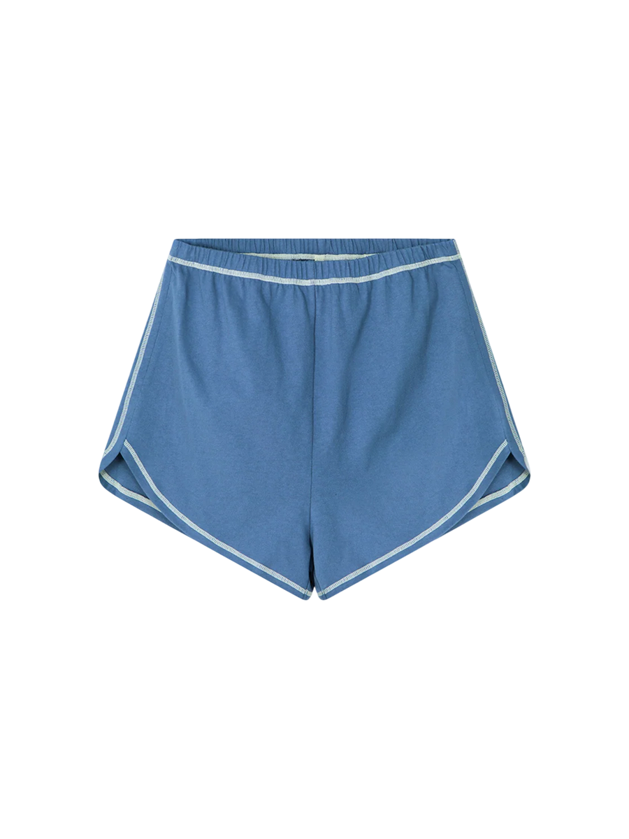 Contrast Jersey Short Denim Blue