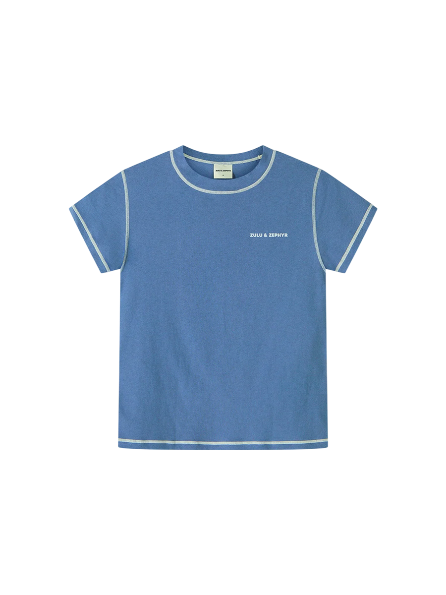 Contrast T-Shirt Denim Blue
