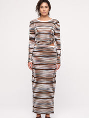 Knit Skirt - Black Stripe