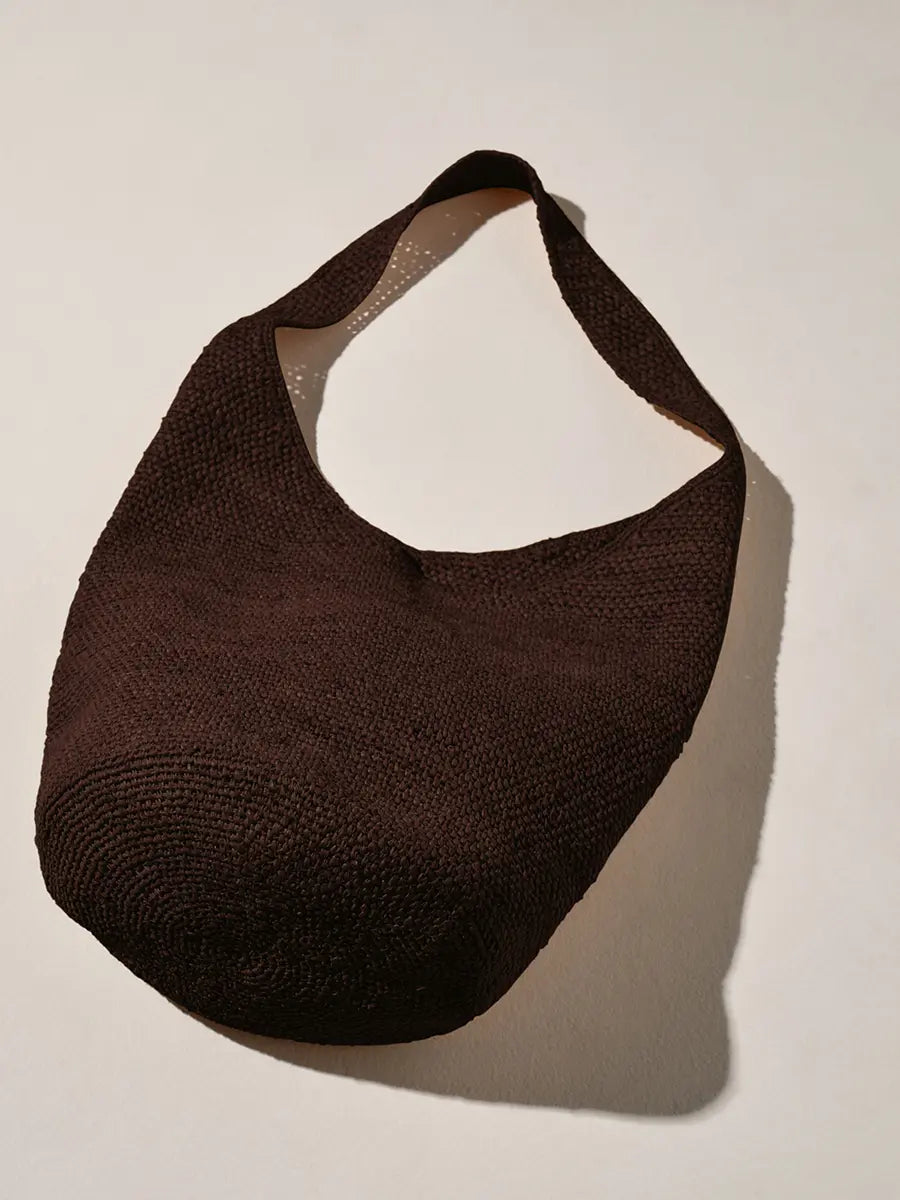 Raffia Bucket Bag Walnut