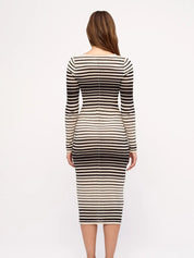 Ramie Cotton Knit Maxi Dress