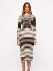 Ramie Cotton Knit Maxi Dress