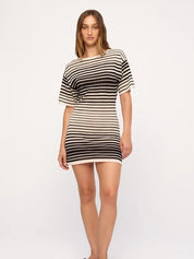 Ramie Cotton Knit Mini Dress