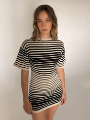Ramie Cotton Knit Mini Dress