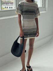 Ramie Cotton Knit Mini Dress