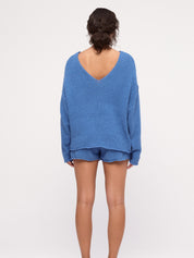 Textured Knit Jumper - Ocean Blue