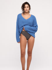 Textured Knit Jumper - Ocean Blue