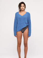Textured Knit Jumper - Ocean Blue