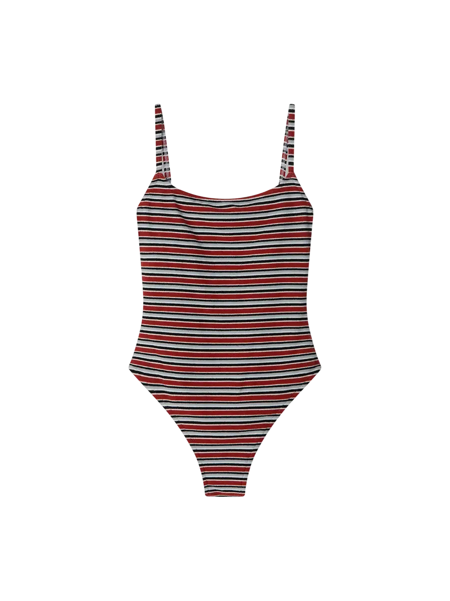 Towelling One Piece Bold Stripe