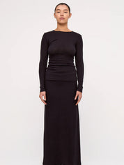 Rib Hemp Jersey Longsleeve Top Schwarz