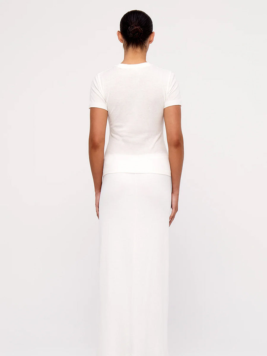 Rib Hemp Jersey T-Shirt Weiss