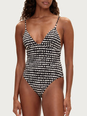 Spot Textured Swimsuit