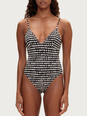 Spot Textured Swimsuit