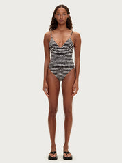 Spot Textured Swimsuit