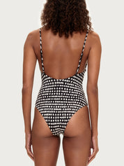 Spot Textured Swimsuit