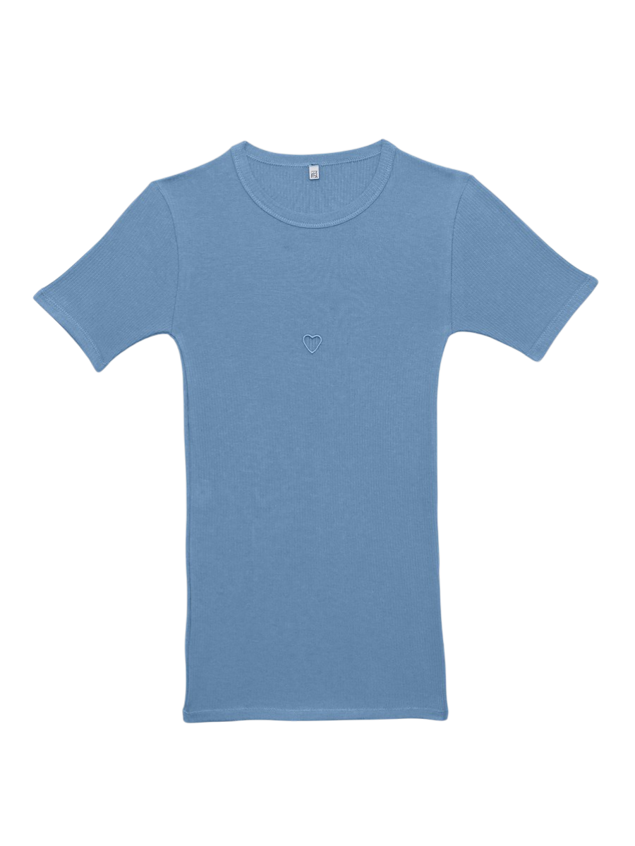Heart Short Sleeve - Isatis Blue