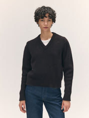 &Daughter Glenn V-Neck Dark Brown – Detailbild 1