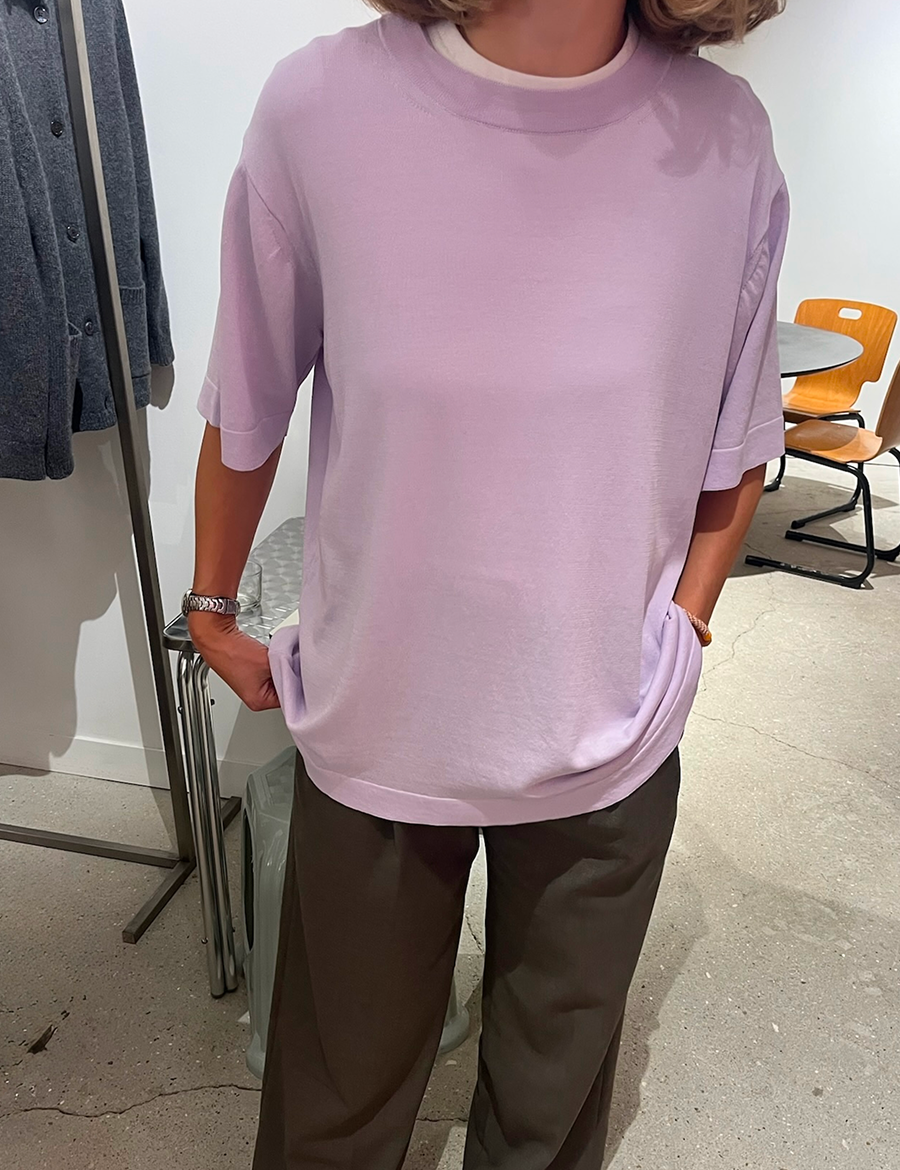&Daughter Slouchy Short Sleeve T-Shirt Lilac – Detailbild 1