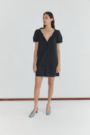 Deiji Studios Buttoned Mini Dress Mono Grid – Produktbild
