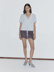 Deiji Studios Fine Collar Top Mist Stripe – Produktbild