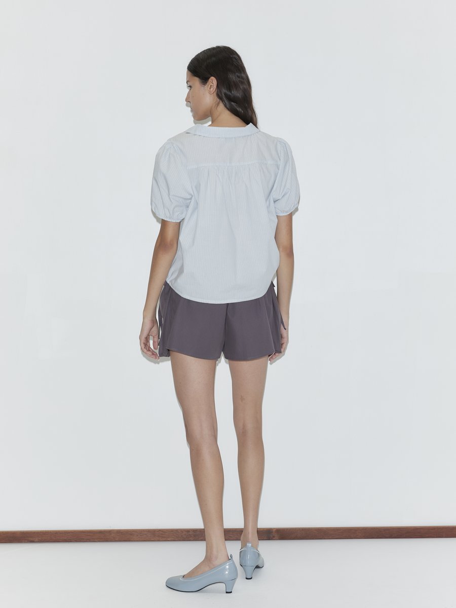 Deiji Studios Fine Collar Top Mist Stripe – Detailbild 2