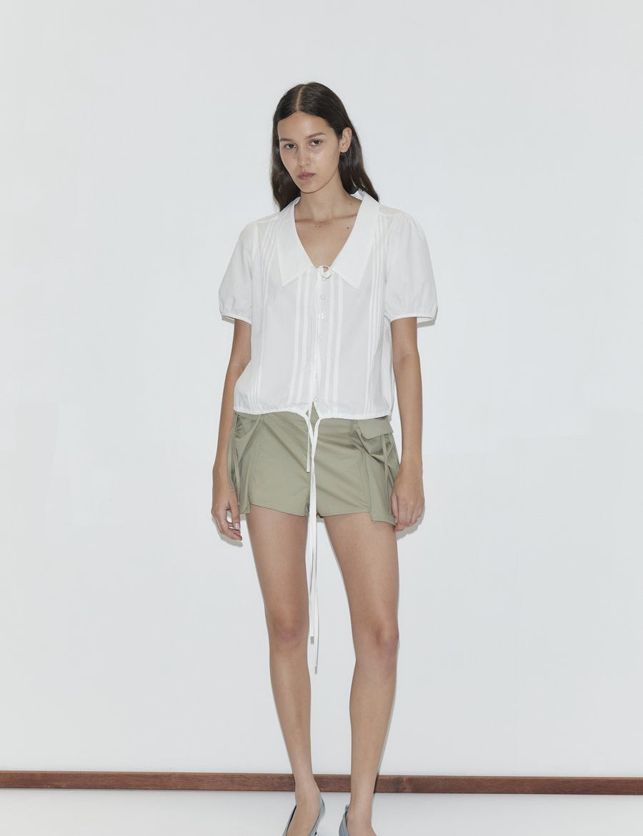 Deiji Studios Fine Collar Top White – Produktbild