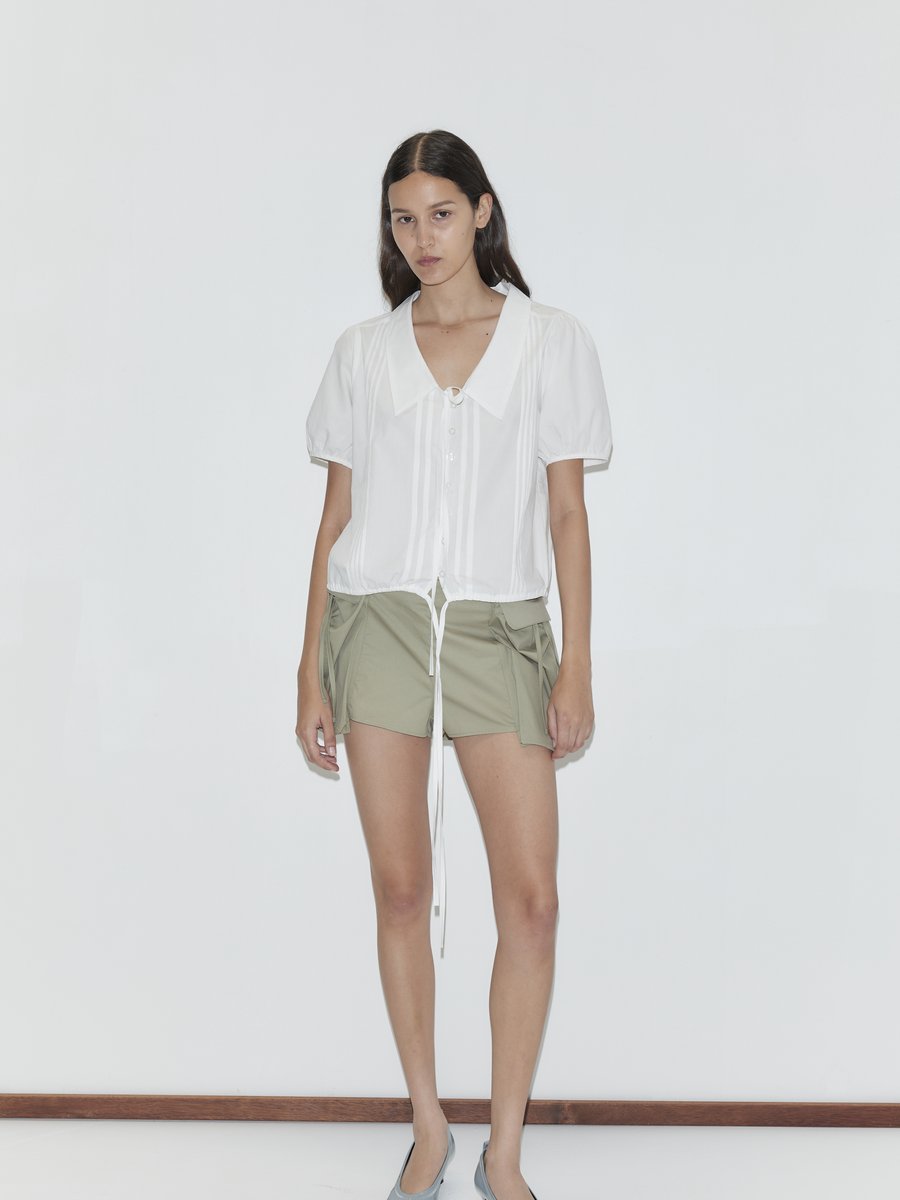Deiji Studios Fine Collar Top White – Produktbild