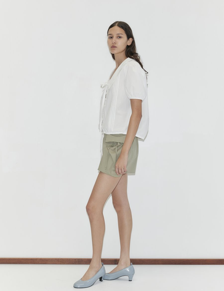 Deiji Studios Fine Collar Top White – Detailbild 1