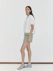 Deiji Studios Fine Collar Top White – Detailbild 1
