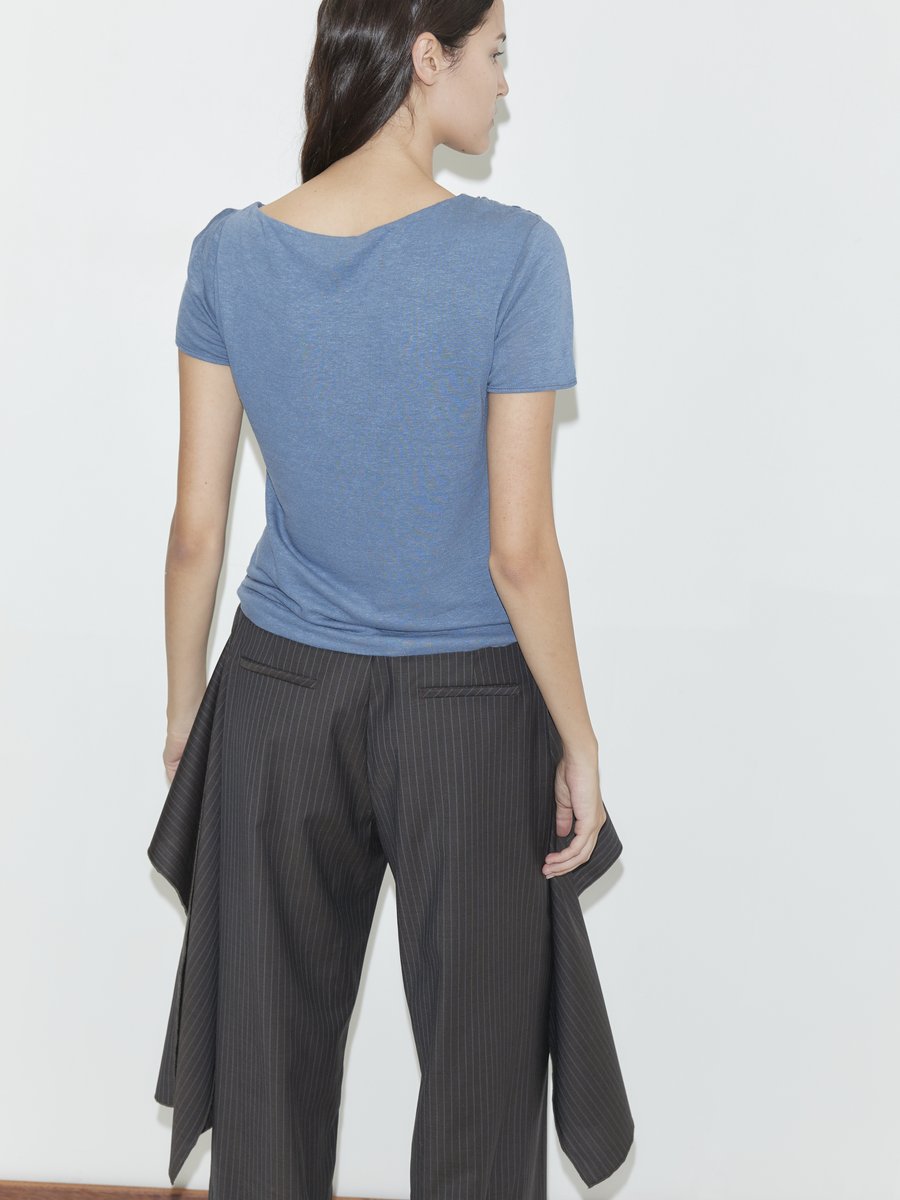 Deiji Studios Pure Wool Zip Pant Set Charcoal Stripe – Detailbild 2