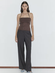 Deiji Studios Pure Wool Zip Pant Set Charcoal Stripe – Detailbild 6