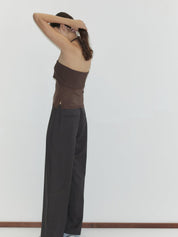 Deiji Studios Pure Wool Zip Pant Set Charcoal Stripe – Detailbild 7