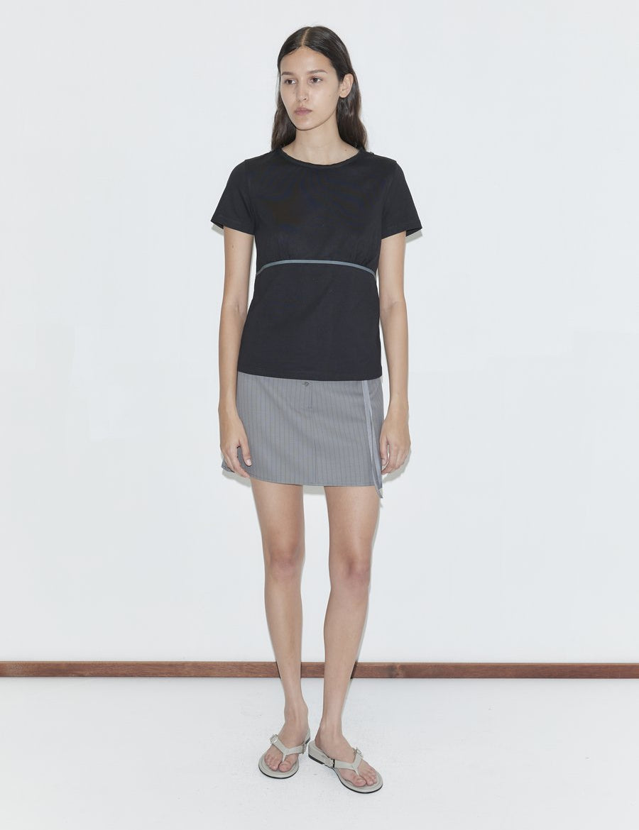 Deiji Studios Wool Tie Mini (Skirt) Grey Stripe – Produktbild