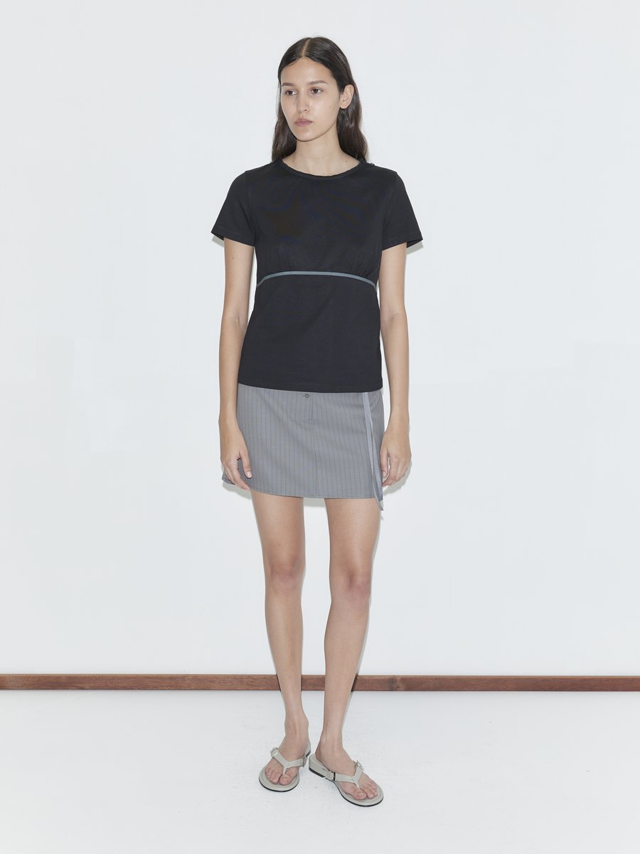 Deiji Studios Wool Tie Mini (Skirt) Grey Stripe – Produktbild