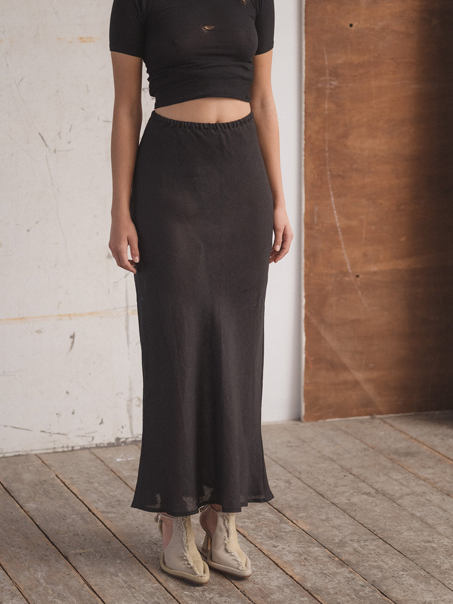 Dydine Linen Skirt - Black