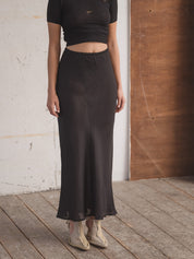 Dydine Linen Skirt - Black