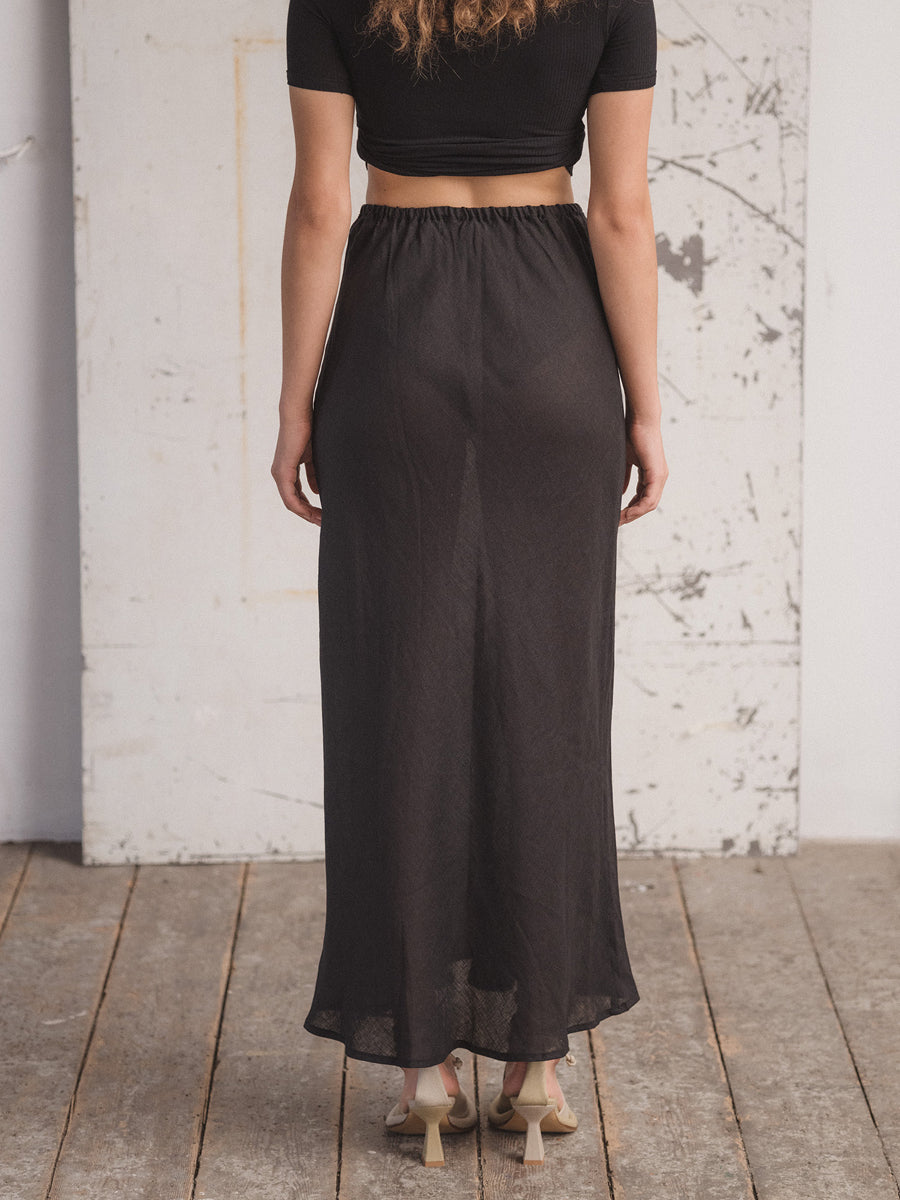 Dydine Linen Skirt - Black