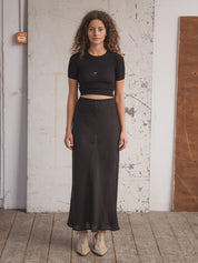 Dydine Linen Skirt - Black