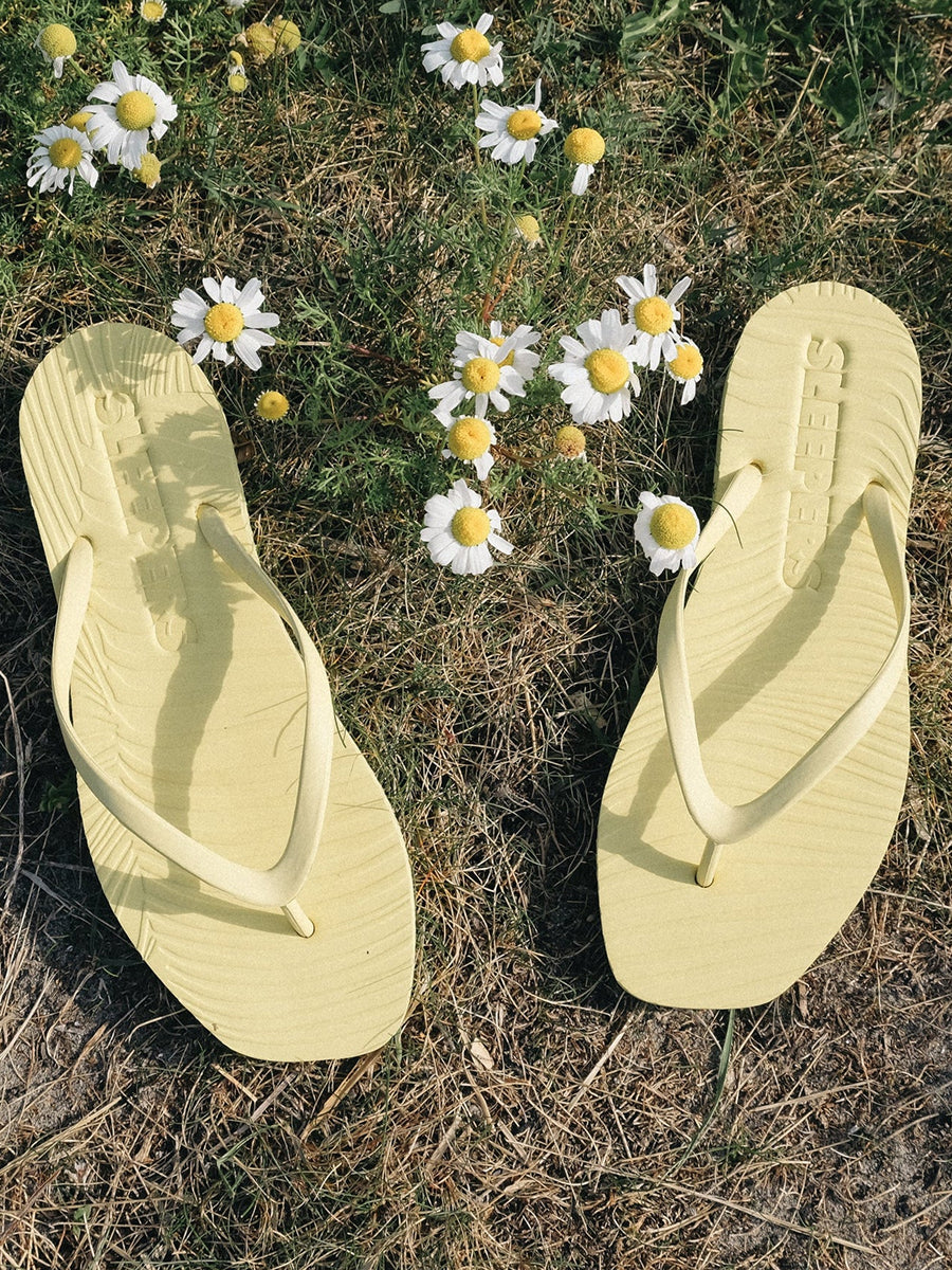 Tapered Yellow Flip Flops