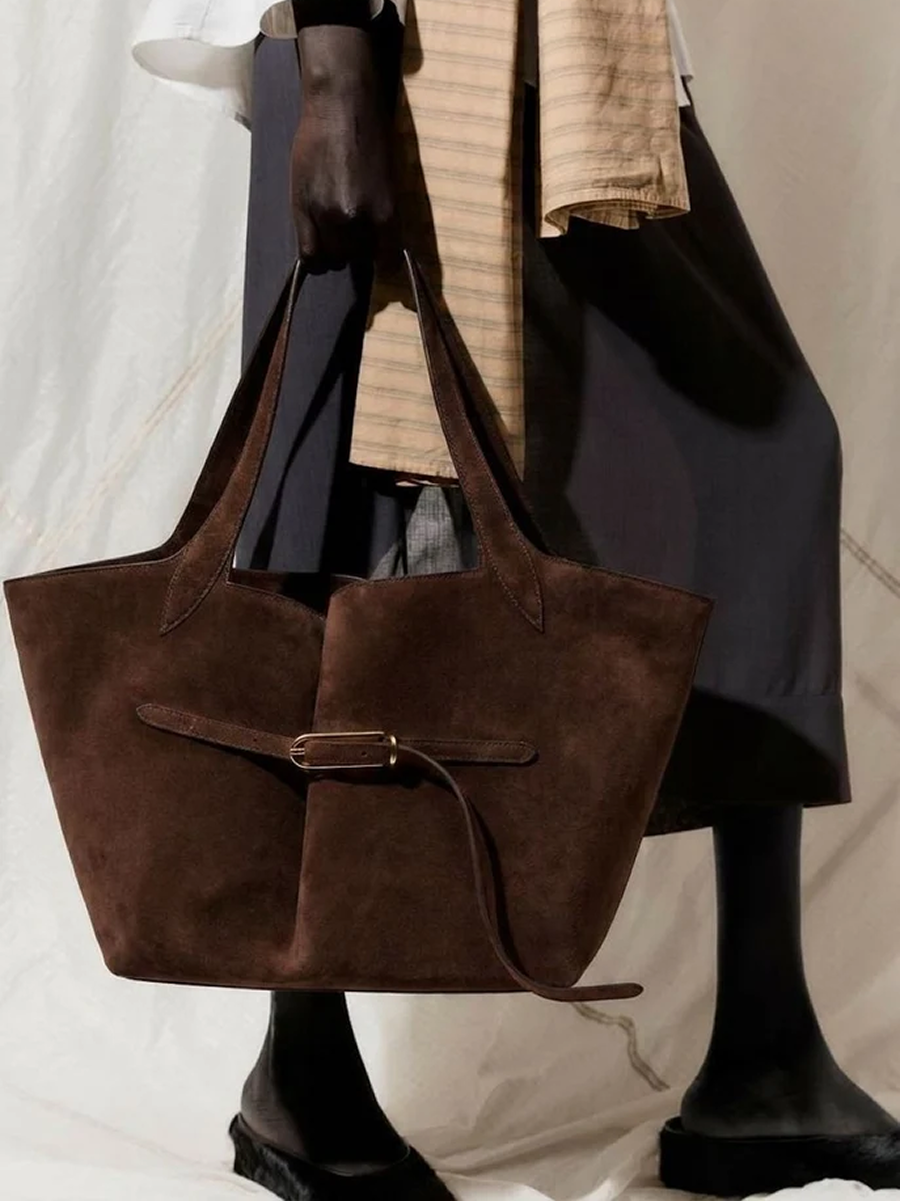 Liffner Belted Tote Dark Brown – Detailbild 4