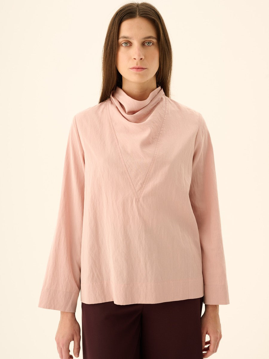 Rue de Tokyo Bluse Semira Crinkled Tencel Rose – Detailbild 5