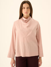 Rue de Tokyo Bluse Semira Crinkled Tencel Rose – Detailbild 5