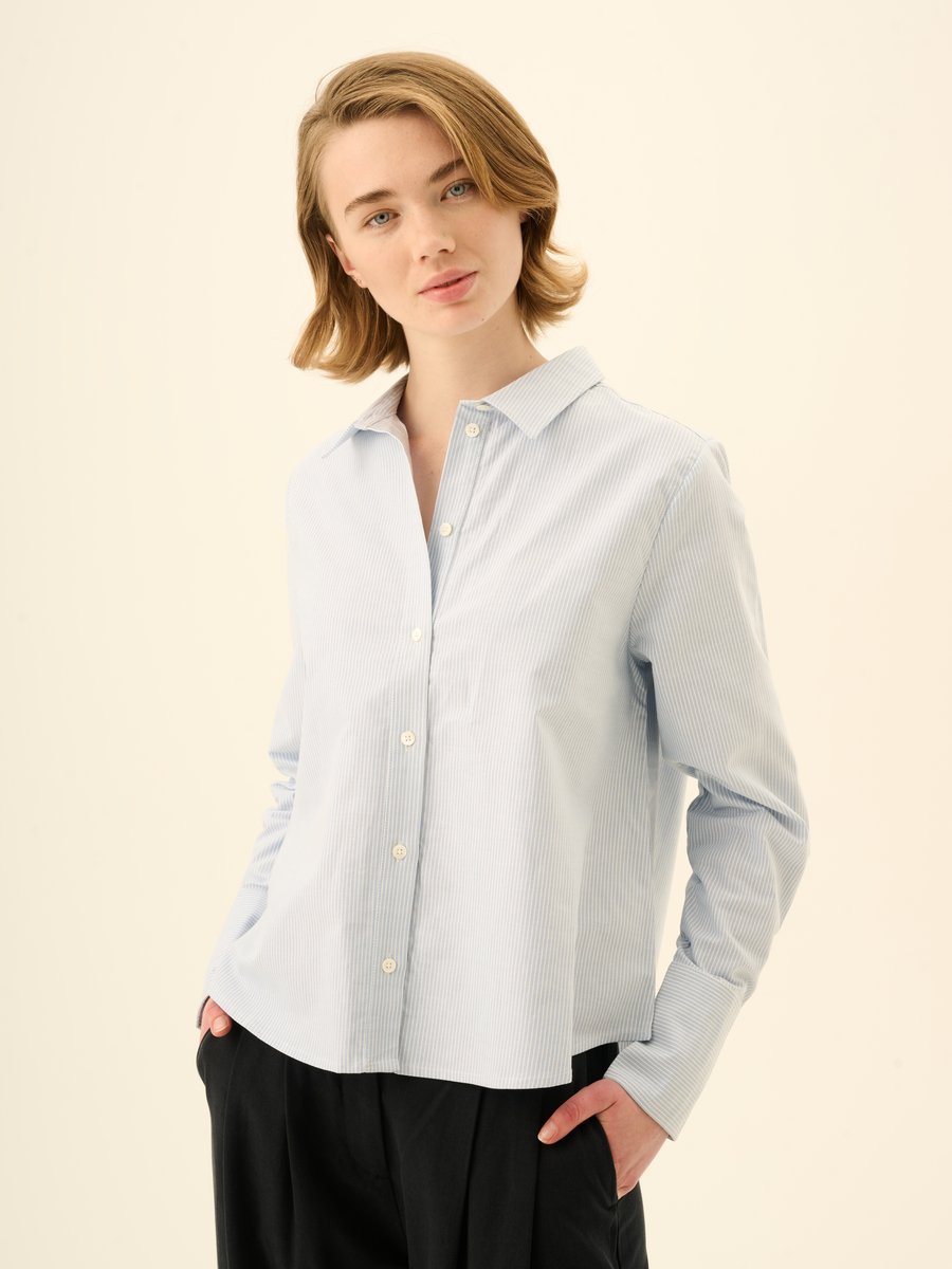 Rue de Tokyo Sylina Shirt White/Light Blue Stripe – Detailbild 1