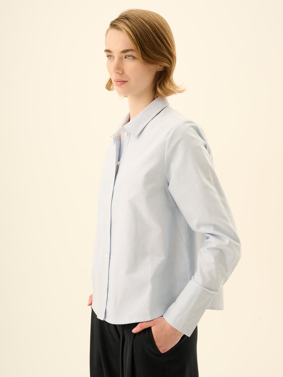 Rue de Tokyo Sylina Shirt White/Light Blue Stripe – Detailbild 2