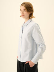 Rue de Tokyo Sylina Shirt White/Light Blue Stripe – Detailbild 2