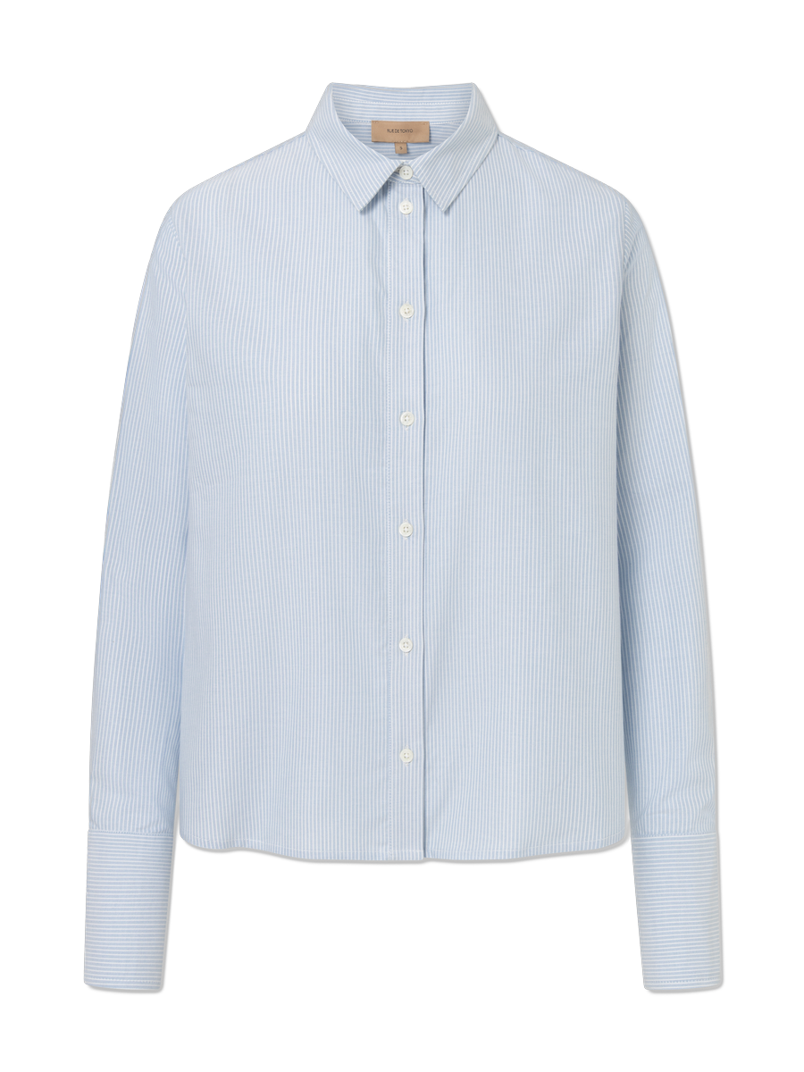 Rue de Tokyo Sylina Shirt White/Light Blue Stripe – Detailbild 5