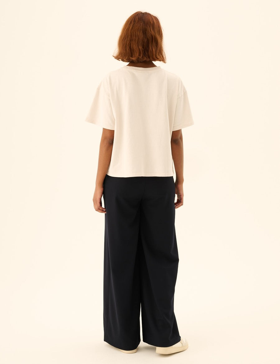 Rue de Tokyo T-Shirt Tora Light GMTD Jersey Parchment White – Detailbild 1