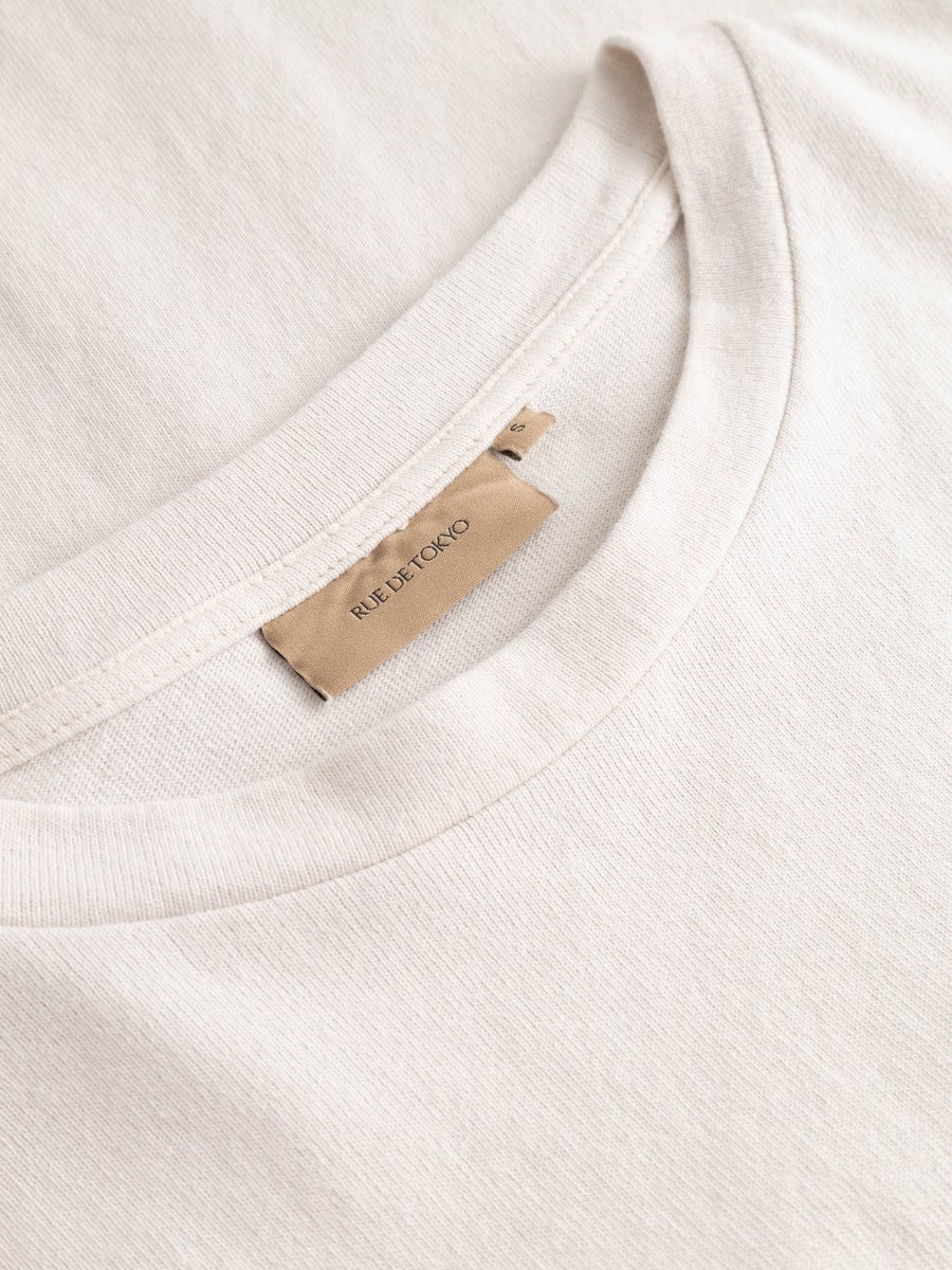 Rue de Tokyo T-Shirt Tora Light GMTD Jersey Parchment White – Detailbild 4