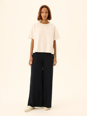Rue de Tokyo T-Shirt Tora Light GMTD Jersey Parchment White – Detailbild 5